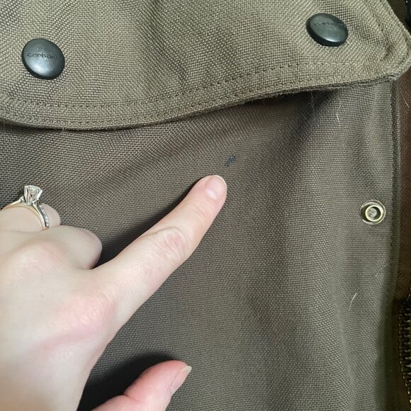 Vintage CARHARTT 4 Pocket Quilt Lined Chore Field Jacket Brown Mens XL Reg T3 - Picture 3 of 16